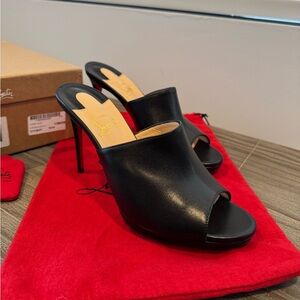 Christian Louboutin Pigamule 100 Nappa Leather Peep Toe Heels